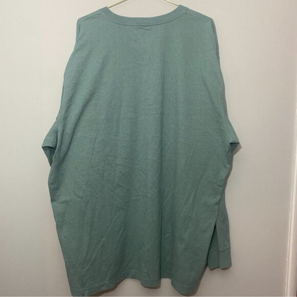 Carhartt Mens Long-Sleeve T-Shirt 2XL Loose Fit Green Cotton/Polyester Blend - Picture 4 of 4